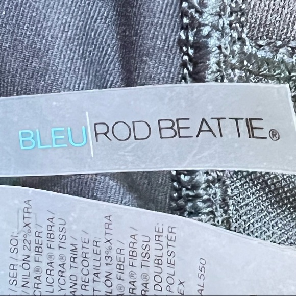 Bleu Rod Beattie One Piece Black Swimsuit with Ruching & Gold Tone Accen… - Picture 9 of 13